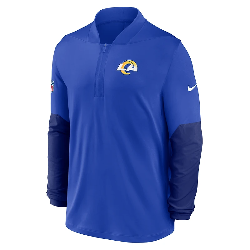 Pull Nike Royal Los Angeles Rams Sideline Dri-FIT à demi-zip pour homme