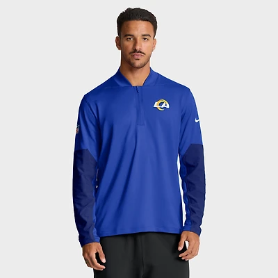 Pull Nike Royal Los Angeles Rams Sideline Dri-FIT à demi-zip pour homme