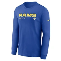Men's Nike Royal Los Angeles Rams Sideline Infograph Lock Up Performance Long Sleeve T-Shirt