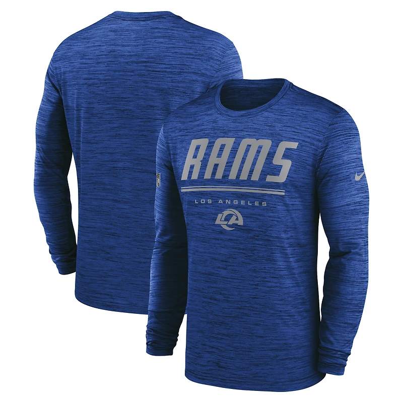 Men's Nike Royal Los Angeles Rams Sideline Offensive Transition Velocity Dri-FIT Long Sleeve T-Shirt