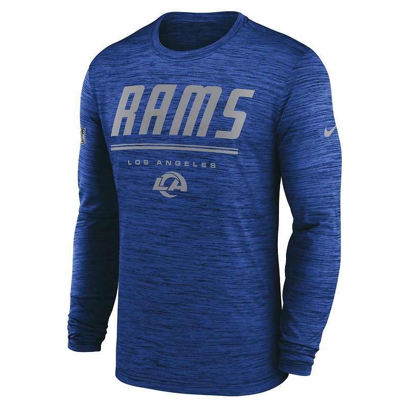 Men's Nike Royal Los Angeles Rams Sideline Offensive Transition Velocity Dri-FIT Long Sleeve T-Shirt