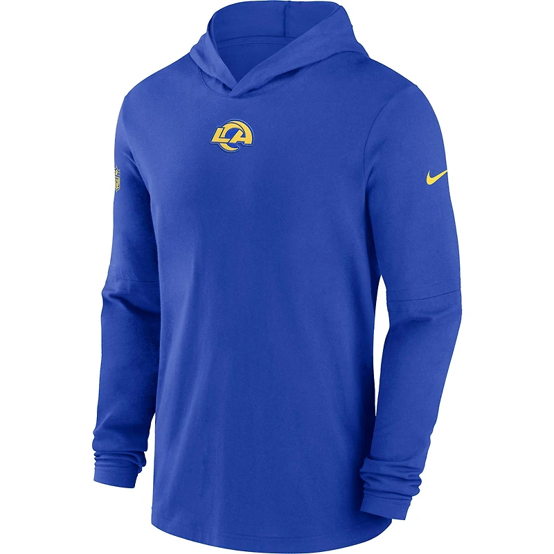 T-shirt à capuche manches longues Nike Royal Los Angeles Rams Sideline Performance pour homme