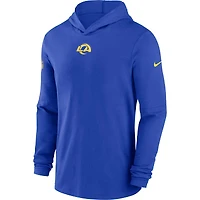 T-shirt à capuche manches longues Nike Royal Los Angeles Rams Sideline Performance pour homme