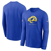 T-shirt à manches longues Nike Royal Los Angeles Rams Sideline Performance pour homme