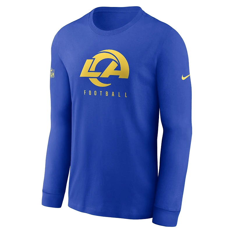 Men's Nike Royal Los Angeles Rams Sideline Performance Long Sleeve T-Shirt