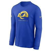 Men's Nike Royal Los Angeles Rams Sideline Performance Long Sleeve T-Shirt