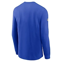 Men's Nike Royal Los Angeles Rams Sideline Performance Long Sleeve T-Shirt