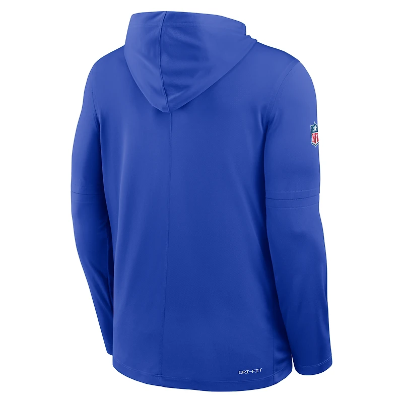 Men's Nike Royal Los Angeles Rams Sideline Pure Fury Dri-FIT Long Sleeve Hoodie T-Shirt