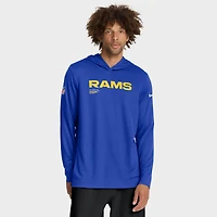 Men's Nike Royal Los Angeles Rams Sideline Pure Fury Dri-FIT Long Sleeve Hoodie T-Shirt