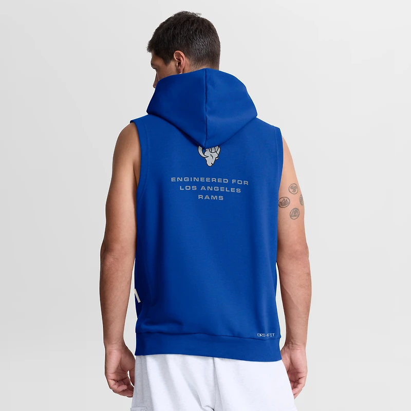 Sweat à capuche sans manches Nike Royal Los Angeles Rams Sideline Standard Issue Dri-FIT pour homme