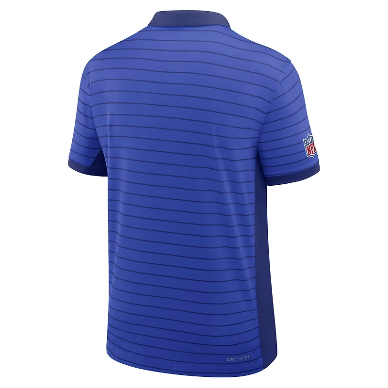 Men's Nike Royal Los Angeles Rams Sideline Victory Stripe Dri-FIT Polo