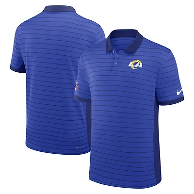 Men's Nike Royal Los Angeles Rams Sideline Victory Stripe Dri-FIT Polo