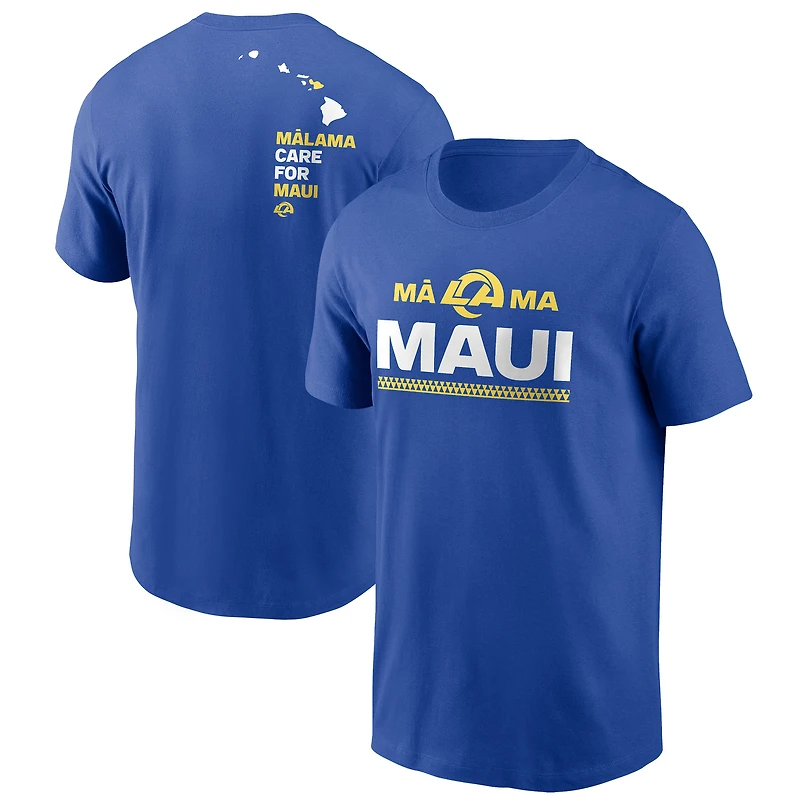 T-shirt Nike Royal Los Angeles Rams x Maui Relief pour homme