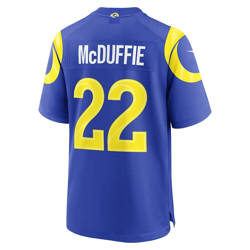 Maillot de joueur Nike Trent McDuffie Royal Los Angeles Rams pour homme