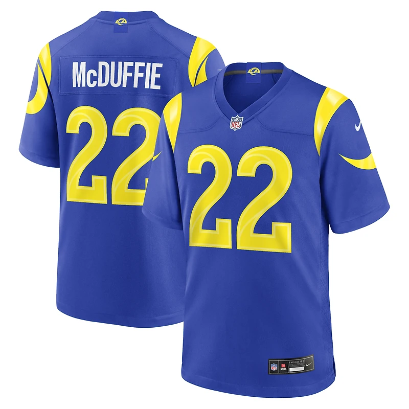 Maillot de joueur Nike Trent McDuffie Royal Los Angeles Rams pour homme