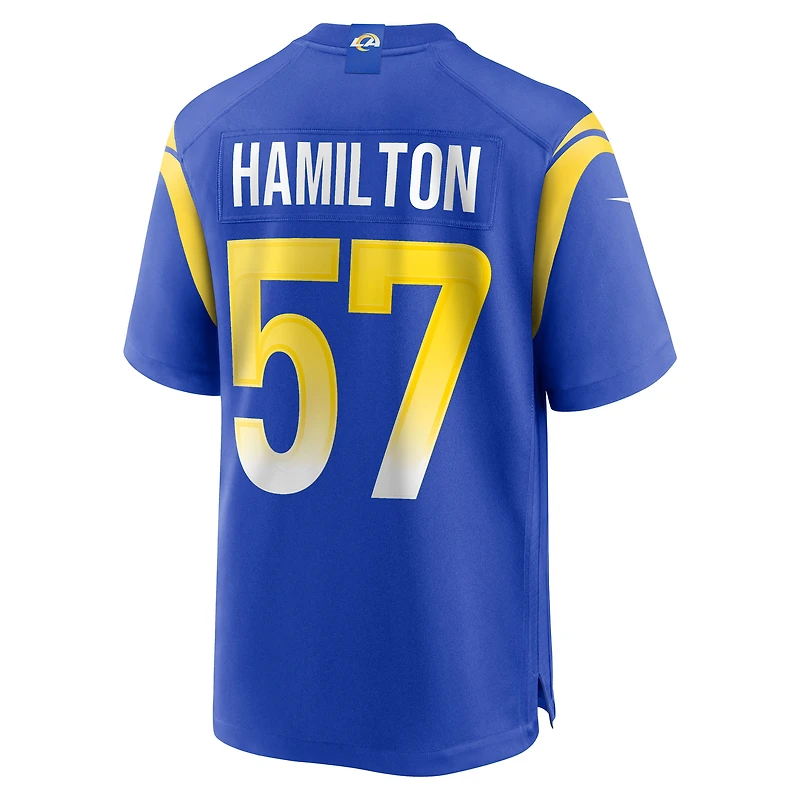 Maillot Nike Ty Hamilton Royal Los Angeles Rams Team Game pour homme