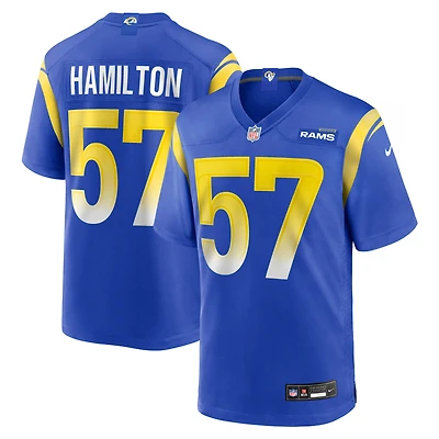 Maillot Nike Ty Hamilton Royal Los Angeles Rams Team Game pour homme