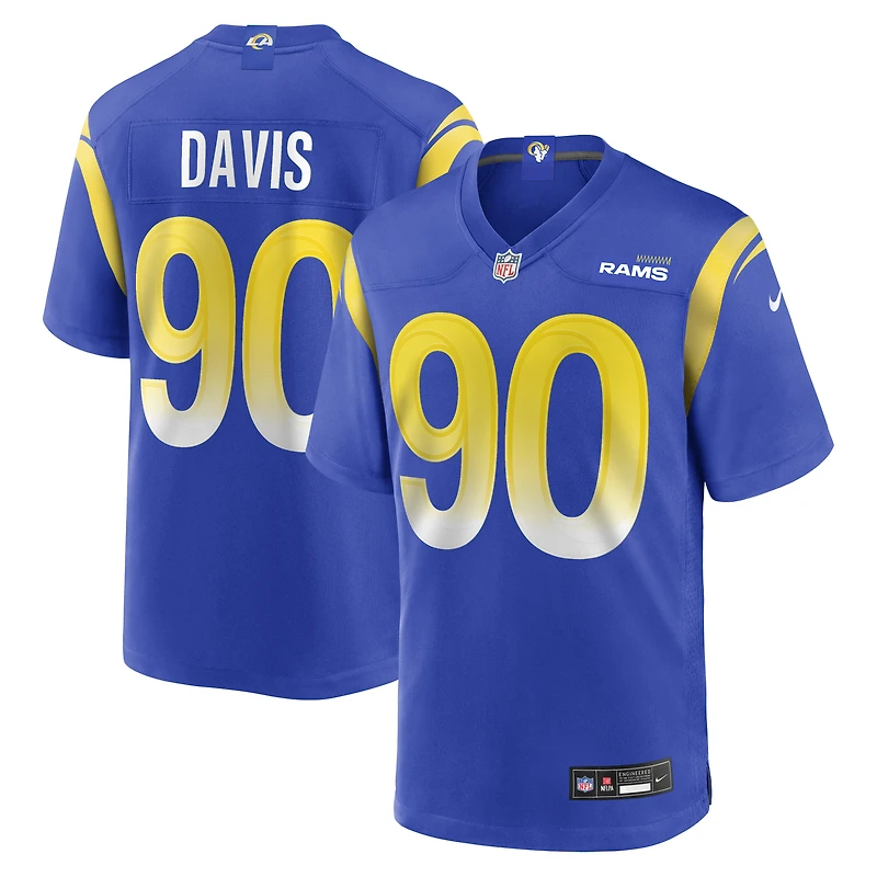 Maillot Nike Tyler Davis Royal Los Angeles Rams Team Game pour homme