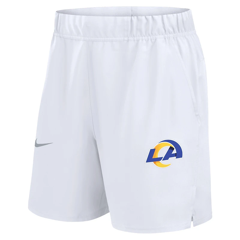 Short Nike blanc Los Angeles Rams Blitz Victory Dri-FIT pour homme