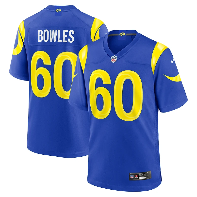 Maillot de match Nike Wyatt Bowles Royal Los Angeles Rams pour homme