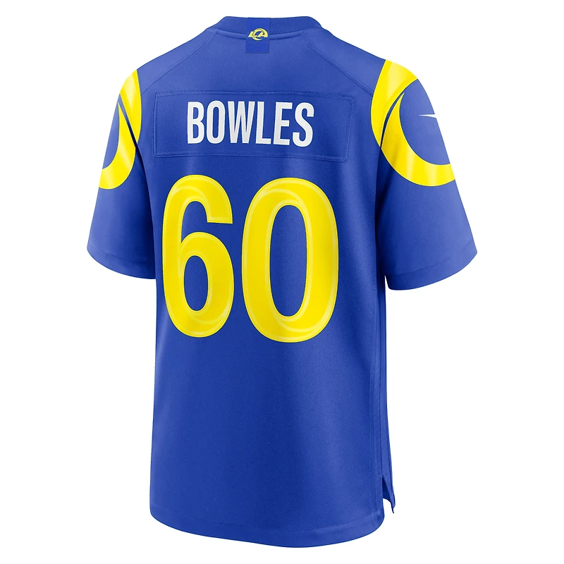 Men's Nike Wyatt Bowles  Royal Los Angeles Rams Team Game Jersey