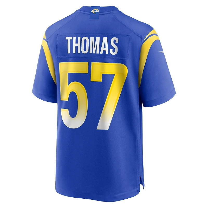 Men's Nike Zachary Thomas  Royal Los Angeles Rams Team Game Jersey
