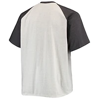 T-shirt Los Angeles Rams Big & Tall Raglan avoine/anthracite chiné pour homme