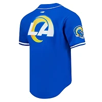 Maillot de baseball boutonné en maille Pro Standard Puka Nacua Royal Los Angeles Rams pour hommes
