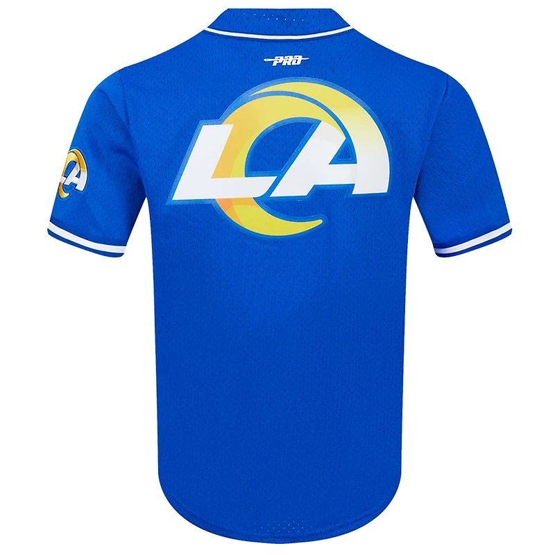 Maillot de baseball boutonné en maille Pro Standard Puka Nacua Royal Los Angeles Rams pour hommes