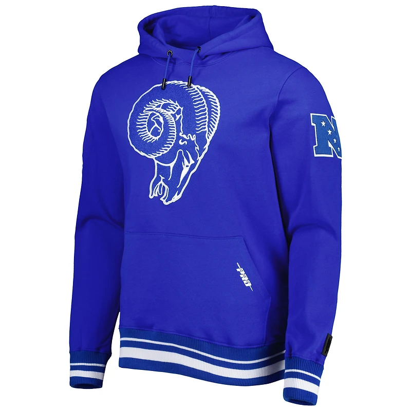 Sweat à capuche en polaire classique rétro Pro Standard Royal Los Angeles Rams pour hommes