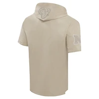 Men's Pro Standard Tan Los Angeles Rams Neutrals Capsule Short Sleeve Pullover Hoodie