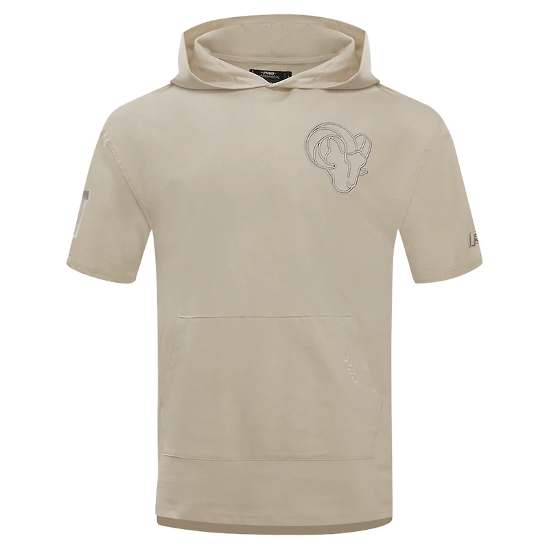 Men's Pro Standard Tan Los Angeles Rams Neutrals Capsule Short Sleeve Pullover Hoodie