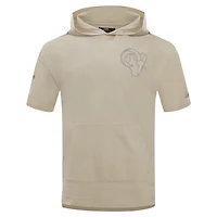 Men's Pro Standard Tan Los Angeles Rams Neutrals Capsule Short Sleeve Pullover Hoodie