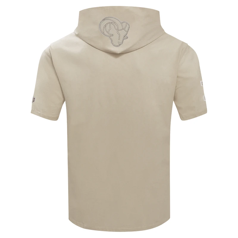 Men's Pro Standard Tan Los Angeles Rams Neutrals Capsule Short Sleeve Pullover Hoodie