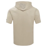 Men's Pro Standard Tan Los Angeles Rams Neutrals Capsule Short Sleeve Pullover Hoodie