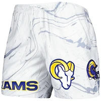 Short Pro Standard blanc à imprimé marbré des Los Angeles Rams pour hommes