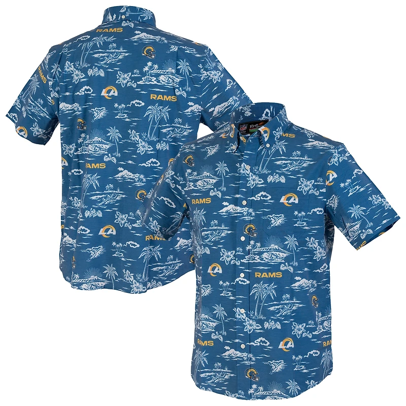 Men's Reyn Spooner Royal Los Angeles Rams Kekai Performance Button-Down Top