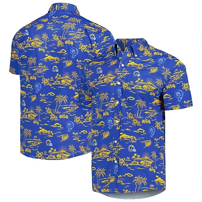 Chemise boutonnée Reyn Spooner Royal Los Angeles Rams Throwback Kekai pour homme