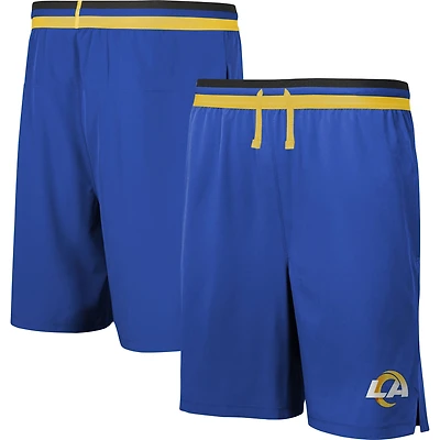 Royal Los Angeles Rams Cool Down Short d'entraînement élastique tricolore pour homme