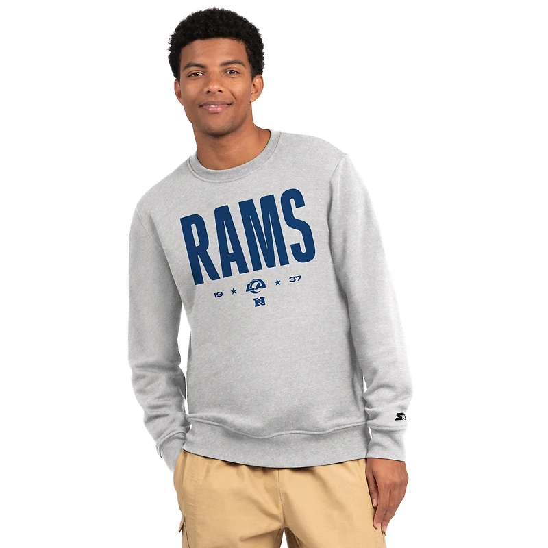 Men's Starter  Ash Los Angeles Rams Port & Co Sweatshirt