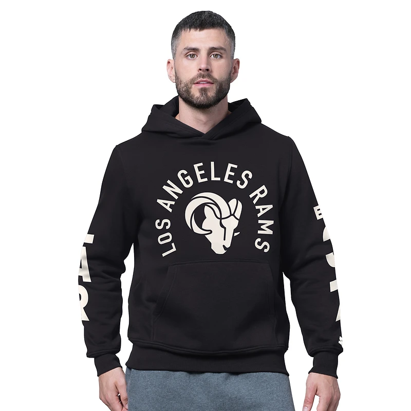Sweat-shirt à capuche en polaire noir Starter pour homme des Los Angeles Rams Handoff