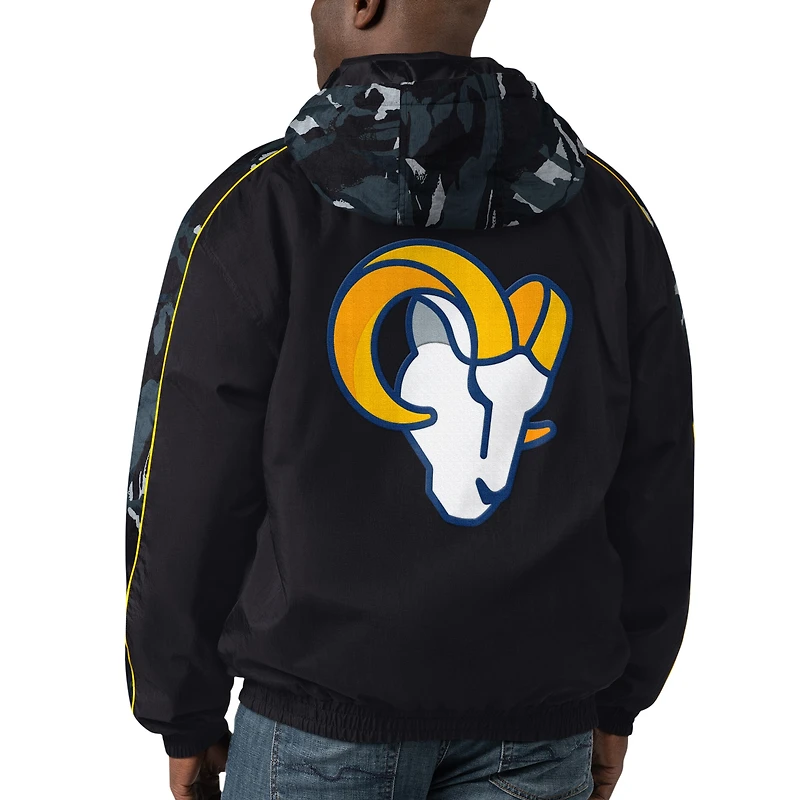 Sweat à capuche entièrement zippé Starter noir Los Angeles Rams Thursday Night Gridiron pour hommes