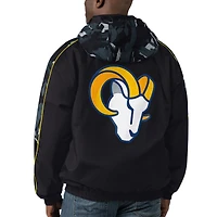 Sweat à capuche entièrement zippé Starter noir Los Angeles Rams Thursday Night Gridiron pour hommes