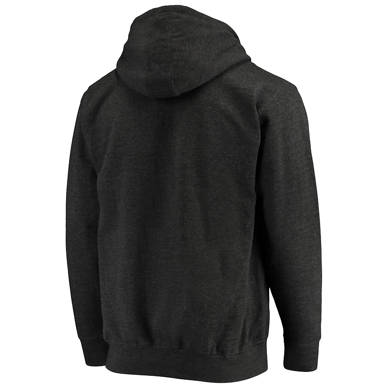 Men's Starter Charcoal Los Angeles Rams Throwback Logo Full-Zip Hoodie
