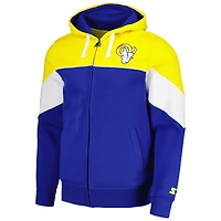 Sweat à capuche entièrement zippé Starter Royal/Gold Los Angeles Rams Running Back pour hommes