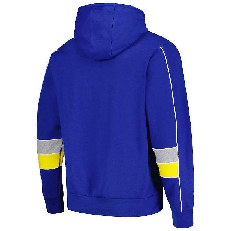 Men's Starter Royal Los Angeles Rams Captain Pullover Hoodie