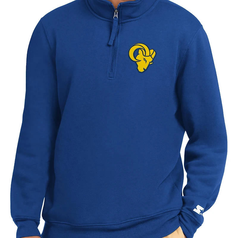 Sweat-shirt à col zippé Starter Royal Los Angeles Rams pour homme