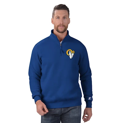 Men's Starter Royal Los Angeles Rams Classic Quarter-Zip Pullover Sweatshirt