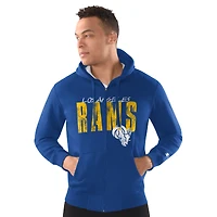 Sweat à capuche zippé classique vieilli pour homme Starter Royal Los Angeles Rams