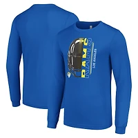 T-shirt à manches longues pour homme avec logo demi-casque des Los Angeles Rams